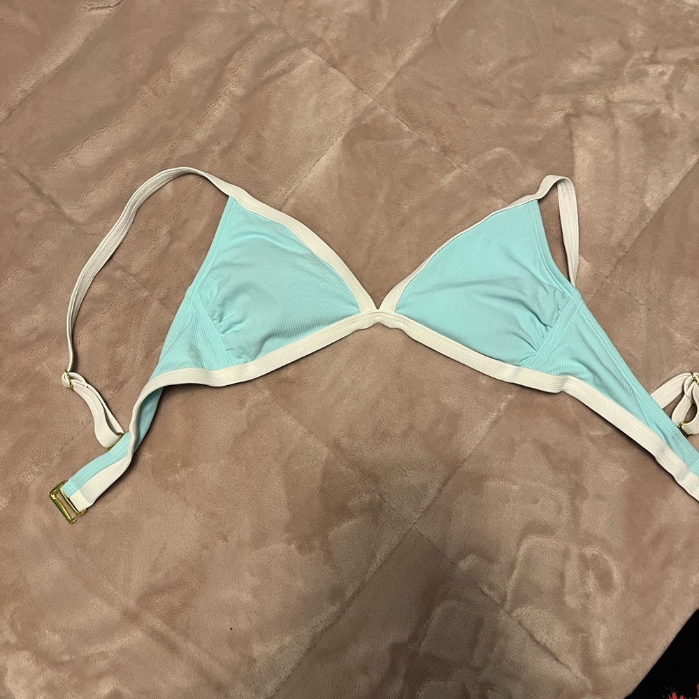 Light blue and white bikini top size small great condition